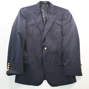 Brooks Brothers 39L 40L Navy Madison Gold Button Wool Blazer‎ Jacket Sport Coat
